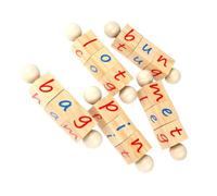 ERINGOGO Wooden Letter Spelling Cube for Early Education Alphabet Blocks Puzzle for Hand Eye Coordination and Imaginative Play Educational Game for Preschoolers