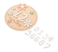 ERINGOGO Wooden Milestone Signs Monthly Birth Announcement Cards Month Marker Discs for Newborn Photography Props Parents