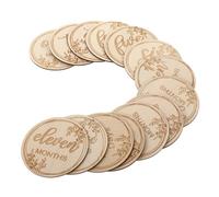 ERINGOGO Wooden Monthly Commemorative Cards Cards for Growth Lightweight Reusable Unique Grain Birth Announcements and Photo Props