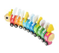 ERINGOGO Wooden Number Train Educational Cognitive Caterpillar Puzzle with Hook and Loop Connections Early Learning Building Blocks for Preschool Counting Playset