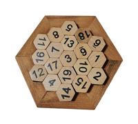 ERINGOGO Wooden Numbers Puzzle Educational Playthings for Early Learning Aid Hexagonal Shape Sorting Game Enhances Cognition and Thinking Skills