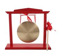 ERINGOGO Wooden Opening Gong Stand Chinese Table Decorations for Business Grand Openings Prosperity Gong Mallet Included