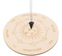 ERINGOGO Wooden Pentagram Metaphysical Pendulum Board 15cm Set with Dowsing Necklace for Witchcraft Altar Divination and Tarot Reading Supplies