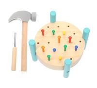 ERINGOGO Wooden Pounding Workbench for Hammer Game with Pegs and Nails Educational Hand-eye Coordination Montessori Hammering Activity Portable and Safe Desktop Play Tool
