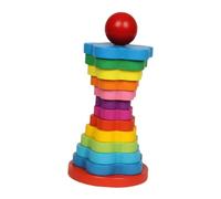 ERINGOGO Wooden Rainbow Stacking Educational Column for Montessori Balance Game Safe Non-toxic Blocks for Early Brain Development and Social Skills