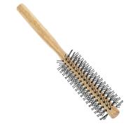 ERINGOGO Wooden Round Hair Blow Drying Brush with Durable Nylon Bristles Non Slip Handle Compact Styling Comb for Effortless Curling and Hair Shaping at Home