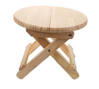 ERINGOGO Wooden Small Folding Footstool Round Low Stool for Home and Dormitory Slip Solid Wood Step Stool for Reaching High Places