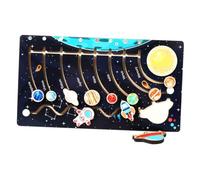 ERINGOGO Wooden Solar System Puzzle for Boys and Educational Planet Jigsaw for Fine Motor Skills Color Recognition Hand Eye Coordination Montessori Space Learning Game