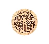 ERINGOGO Wooden Soundhole Cover for Guitars Human Pattern Maple Wood Sound Hole Block to Reduce Feedback