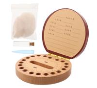 ERINGOGO Wooden Tooth Storage Box with Zodiac Pig Design Keepsake Container for Lost Teeth and Fetal Hair Boys and Milestones and Celebrations