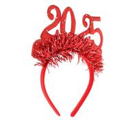 ERINGOGO Year Party Headband Red Hair Hoop with Gold Foil Glitter Stylish Holiday Hairband for Christmas and Year S Eve Vibrant Printed Tiara Suitable for All Hairstyles