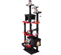 Erinnyees Gothic Cat Tree, 70.5" Heavy Duty Black Cat Tower, Tall Goth Tree with Dual Kitty Condo, Maine Coon Kitty Scratching Post with Coffin Bed, Hammock, Spooky Balls