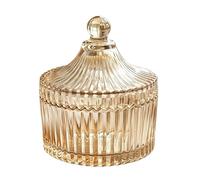 erioctry 280ml/9.47oz Elegant Tent Shaped Crystal Glass Candy Jar with Lid Decorative Snack Storage Container for Wedding Home Office Desktop Gift
