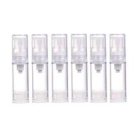 erioctry 5/10/15ML Airless Pump Bottle-Empty Refillable Clear Airless Vacuum Pump Cream Lotion Bottle Travel Bottles Toiletries Liquid Container for Cosmetic Make-up Pack of 6 (5ml)