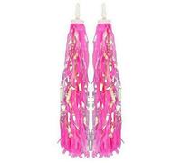 erioctry Children Kids Bike Scooter Handlebar Assorted Colour Streamers Pom-pom Pair Bicycle Grips Sparkle Tassel Ribbon Baby Carrier Accessories (Pink)