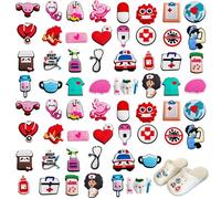 Erioscar Pack of 60 Medical Themed Shoe Badges Pins for Crocs Jibbitz, PVC Shoe Pendant for Clogs, Shoe Charms, 2cm*3cm