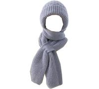 ERISAMO Integrated Ear Protection Windproof Cap Scarf, Women'S Scarf Hat, Winter Warm Knitted Hat Scarf, Women'S Hat Scarf And Gloves Set (Blue)