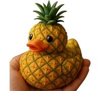 ERISAMO Whimsical Fruit-Themed Duck Figurines, Adorable Fruit Duck Decoration, Creative Fruits Themed Duckies Ornaments, Playful & Charming Decor, Unique Rubber Duck Desktop Ornament (Pineapple)