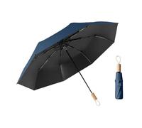 erised's bifrost Compact Folding Umbrella Nordic Style Wood Handle Coating Layer Fabric Lightweight Portable/Car/Small Travel Backpack/Rain Sun Anti UPF 50/Blocking UV Protection 99.9%/Men Women Kids