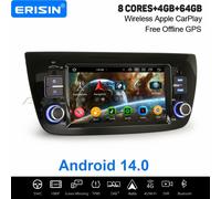 Erisin 4GB+64GB 8 Core Android 14 CarPlay Car Stereo GPS for Fiat Doblo 263 Opel Combo Tour D DAB+ Radio WiFi Bluetooth