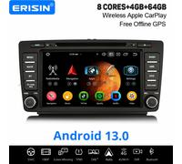 Erisin 64GB 8-Core Android 13 Car Stereo GPS For Skoda Octavia Rapid Spaceback Roomster Superb Yeti DAB+ CarPlay WiFi CD