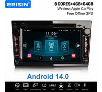 Erisin 8-Core 64GB Android 14 Car Stereo GPS Opel VAUXHALL Vectra Corsa D Zafira Astra H Signum Antara CarPlay WiFi DAB+