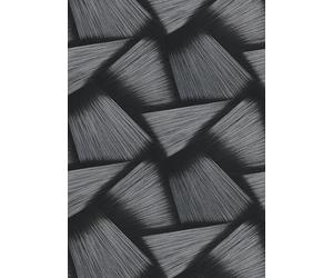 Erismann 10401-15 Spotlight 2 Non-Woven Wallpaper Design 3D Look Fans Black Metallic Gloss Geometric