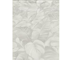 Erismann 10416-10 Non-Woven Wallpaper Jungle Leaves Tropical Watercolour Grey White