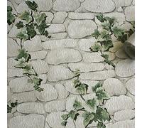 Erismann Ivy Stone Slate Realistic Textured Wallpaper White Green 75192