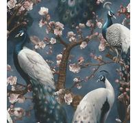 Erismann Abode Play of Light Peacock Navy Wallpaper 10414-08