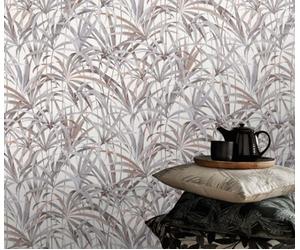 Erismann Beautiful Nature Tropical Leaf In Grey And Mocha