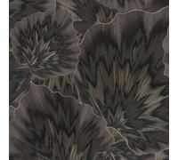 Erismann Bliss Floral Vinyl Textured Wallpaper in Black Erismann Black