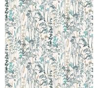 Erismann Casual Chic Cottage Leaf Meadow Wallpaper White Blue Grey 10258-18