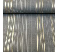 Erismann Charcoal Grey Metallic Gold Stripe Textured Vinyl Wallpaper