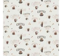 Erismann Coffee Cups Wallpaper Creme Brown Beans Kitchen Paste The Wall Vinyl, Cream