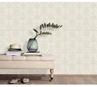 Erismann Decadent Damask Textured Ivory Vinyl Wallpaper