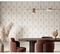 Erismann Decadent Damask Textured Taupe Vinyl Wallpaper