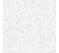 Erismann Elegant Damask -Textured Paintable Blown Vinyl In White