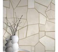 Erismann Elle 10445-02 Non-Woven Wallpaper Tile Look Abstract Beige Gold Metallic