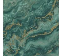Erismann Elle 10447-19 Non-Woven Wallpaper Marble Look Structure Green Gold Metallic