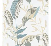 Erismann ELLE Decoration 3 Leaf Motif Wallpaper - 10332-07 - Mint / Beige