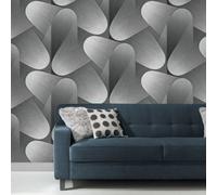 Erismann Elysium Charcoal Black Geometric Retro Wallpaper 10423-29