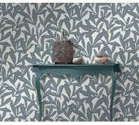 Erismann Epure Leaf Wallpaper - Blue