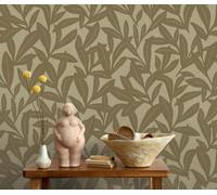 Erismann Epure Leaf Wallpaper - Olive Green