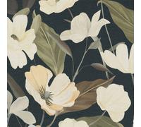 Erismann Fairy Blossom Floral Vinyl Wallpaper in Black Erismann Black