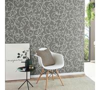 Erismann Forte Scroll Wallpaper - Grey