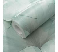 Non-woven wallpaper leaves floral turquoise cream glitter 10470-18 (3,09£/1qm)