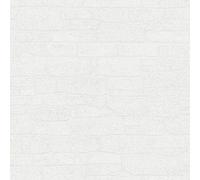 Erismann Imitations 2 Faux Glitter Brick Wall Stone Wallpaper White 10091-01