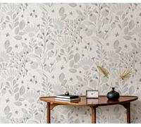 Erismann Jardin Poetry Floral Wallpaper - Grey