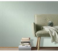 Erismann Linear Flow - Plain Blown Wallpaper In Green